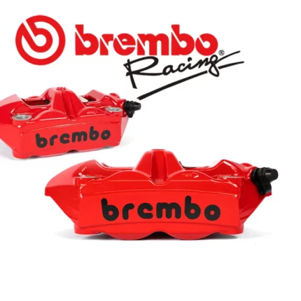 BREMBO 鑄造一體對向四活塞輻射卡鉗 M4(1098) 100mm 左卡右卡 紅底黑字