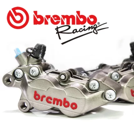 BREMBO 鑄造對四卡鉗 40mm 灰底紅字 左卡/右卡